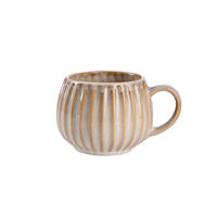 BECHER Almos beige gestreift 0,32 l - Beige, Keramik (0.32L) - Homla