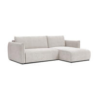 ECKSOFA TAUER 3-Sitzer links, perlweiß - Schwarz/Weiß, Holz/Textil (248/173cm) - Courtois Laville