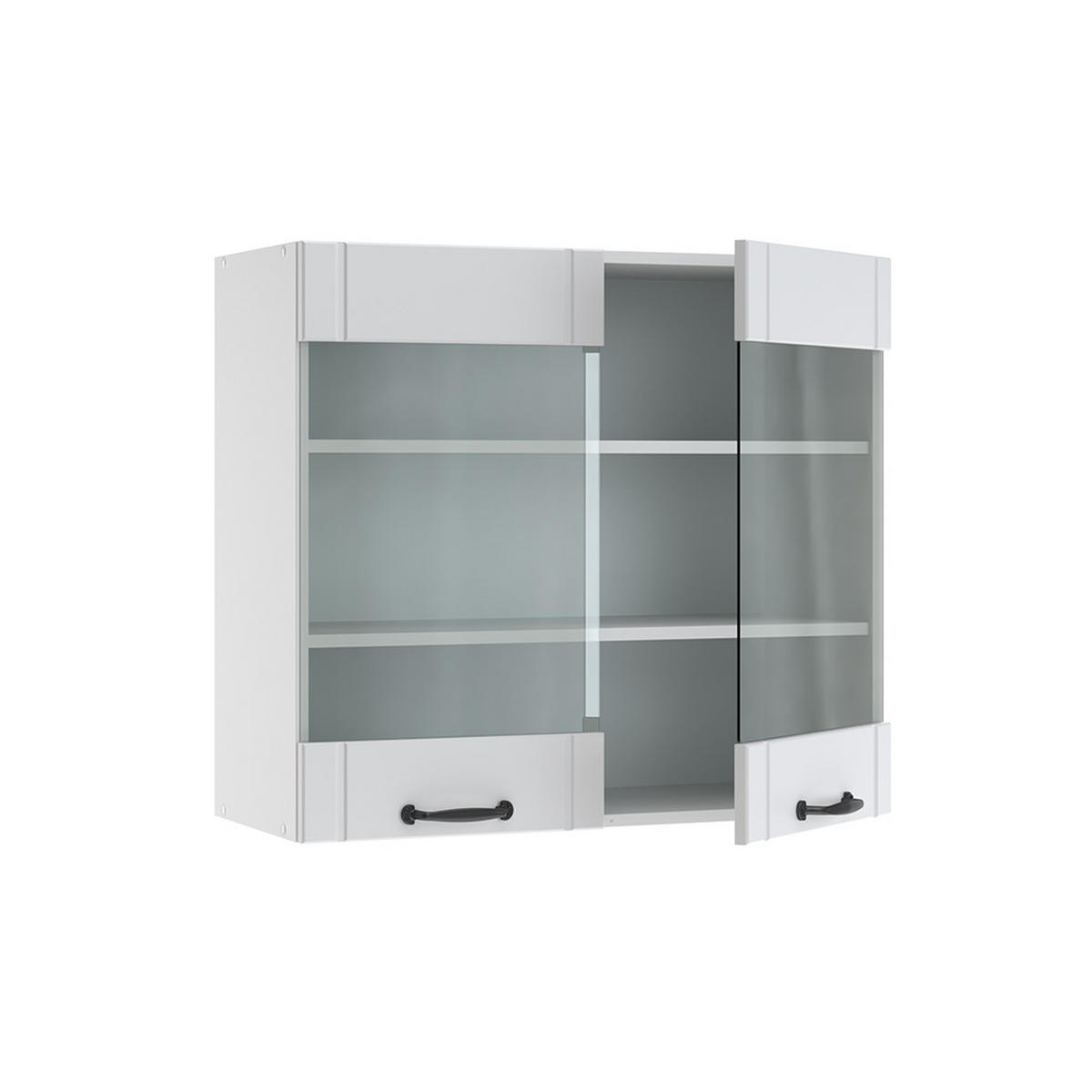 KÜCHENGLASSCHRANK Fame-Line Weiß Landhaus 80 cm - Weiß, Holzwerkstoff (80/72/34.1cm) - Vicco