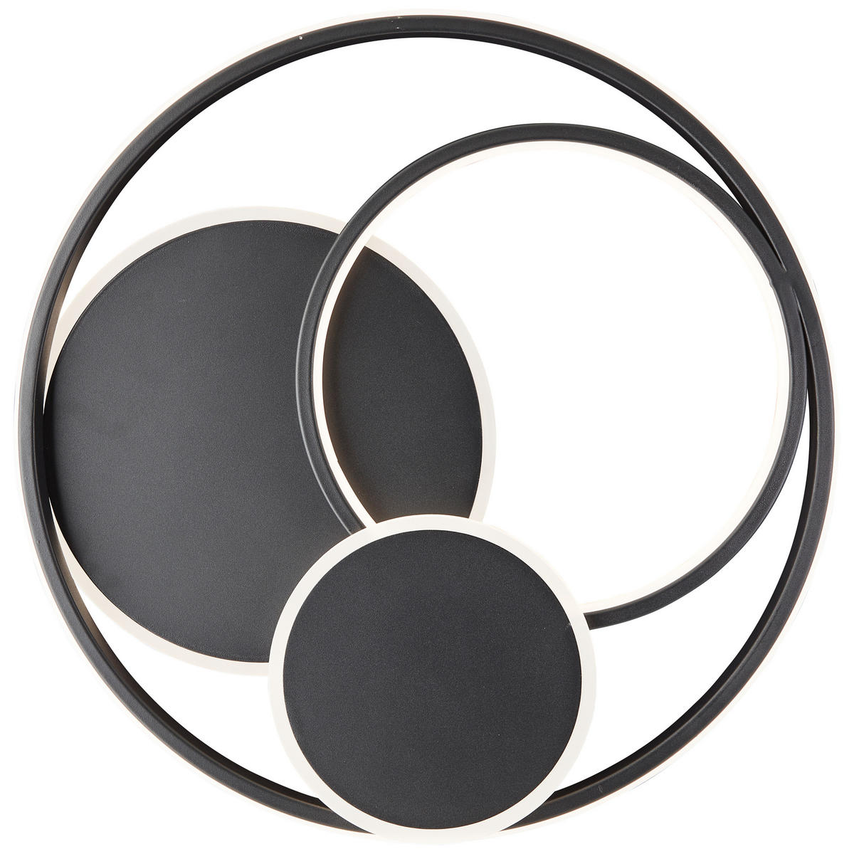 DECKENLEUCHTE Runda G99371/76 - Schwarz, Metall (50/50/7cm) - Brilliant