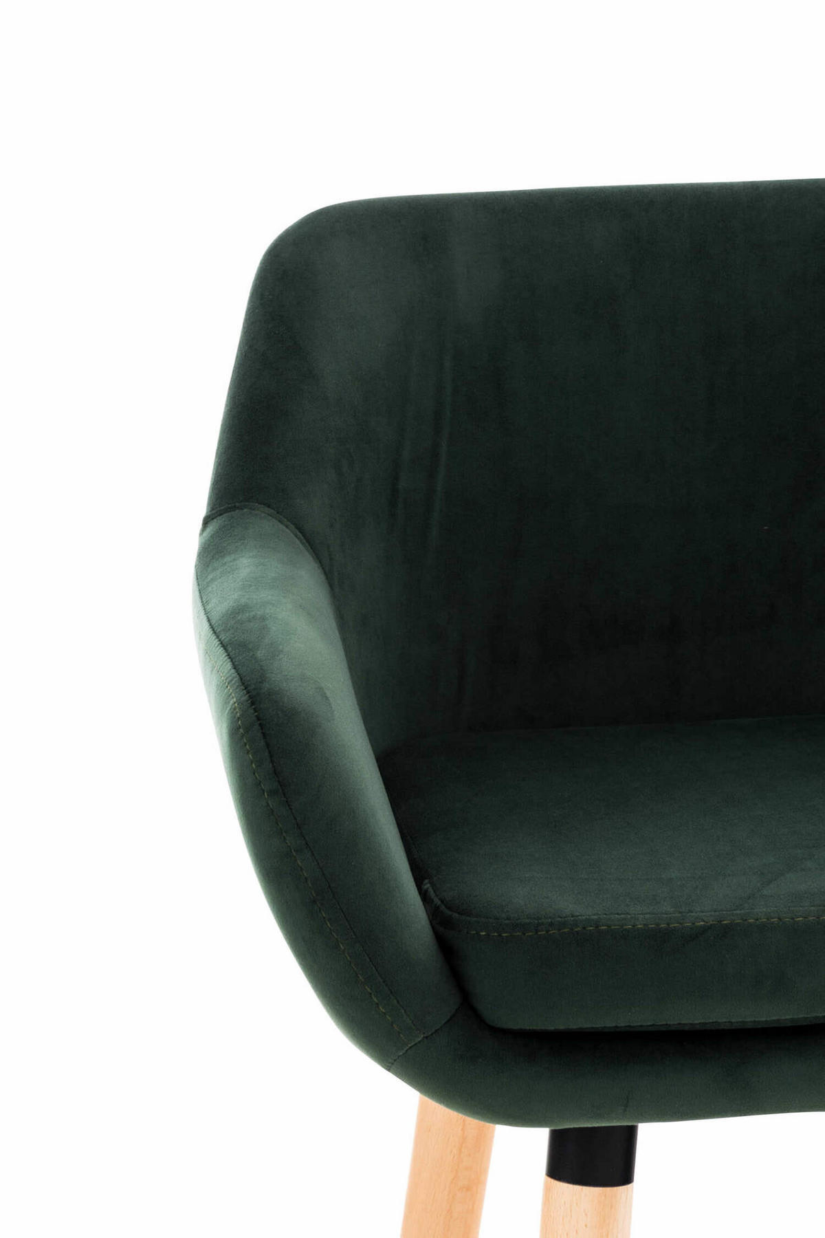 BARHOCKER Grande, 2er Set, Gestell Holz, Samt Grün - Braun/Grün, Holz/Textil (55/99/46cm) - TPFLiving