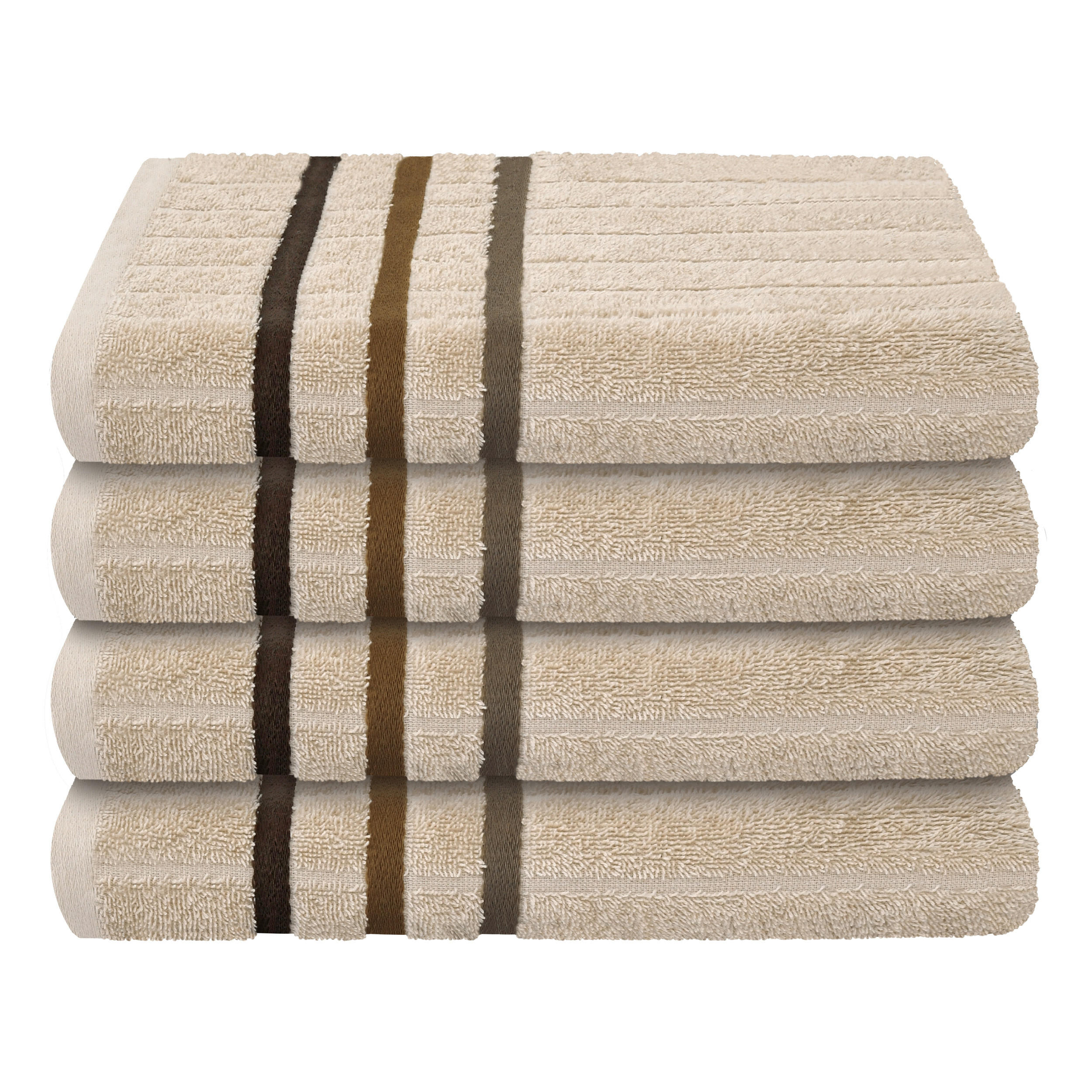 HANDTUCHSET Ohio - 4-teilig - 50 x 100 cm - Sand - Sandfarben, Textil (50/100cm) - Uncover by Schiesser