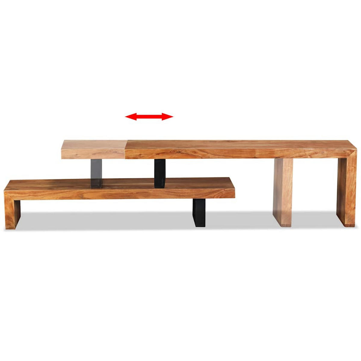 TV-SCHRANK Massivholz Akazie - Braun, Holz (30/40/115cm) - vidaXL