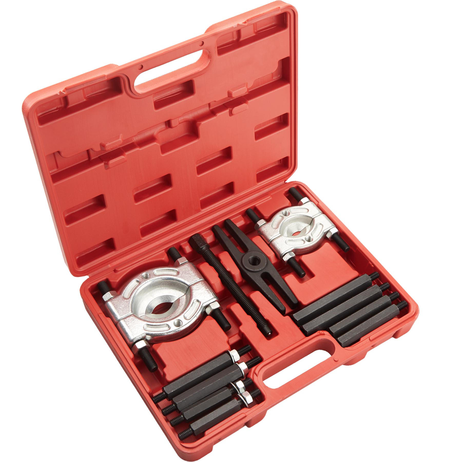 LAGERABZIEHER-SET ,übersichtliche Anordnung im Kunststoffkoffer,rot - Rot, Metall (34/26/6.5cm) - tectake