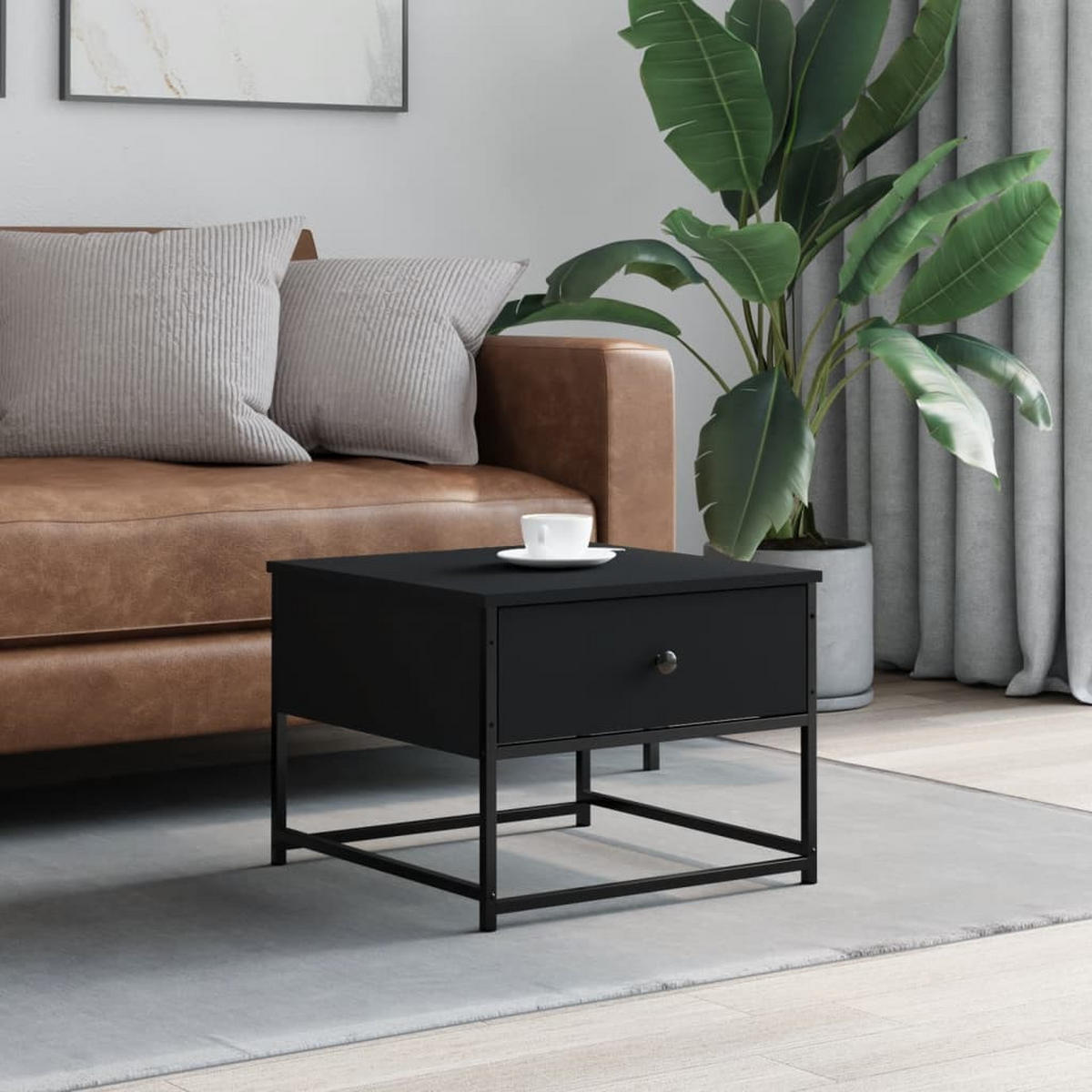 COUCHTISCH Schwarz 51x51x40 cm Holzwerkstoff - Schwarz, Holzwerkstoff (51/51/40cm) - furnicato