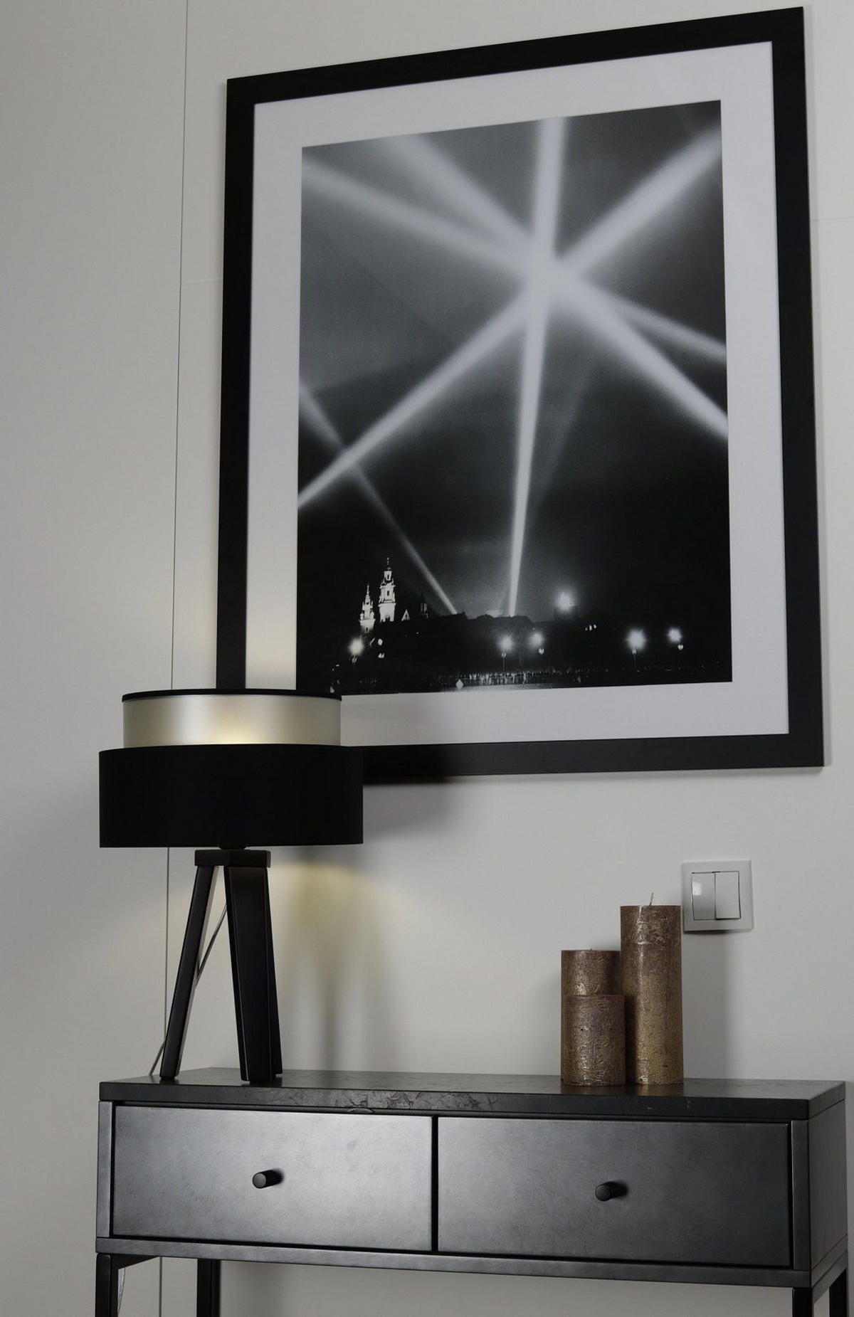 TISCHLAMPE Schwarz 30/45 cm - Silberfarben, Kunststoff (30/0.7/45cm) - ONZENO