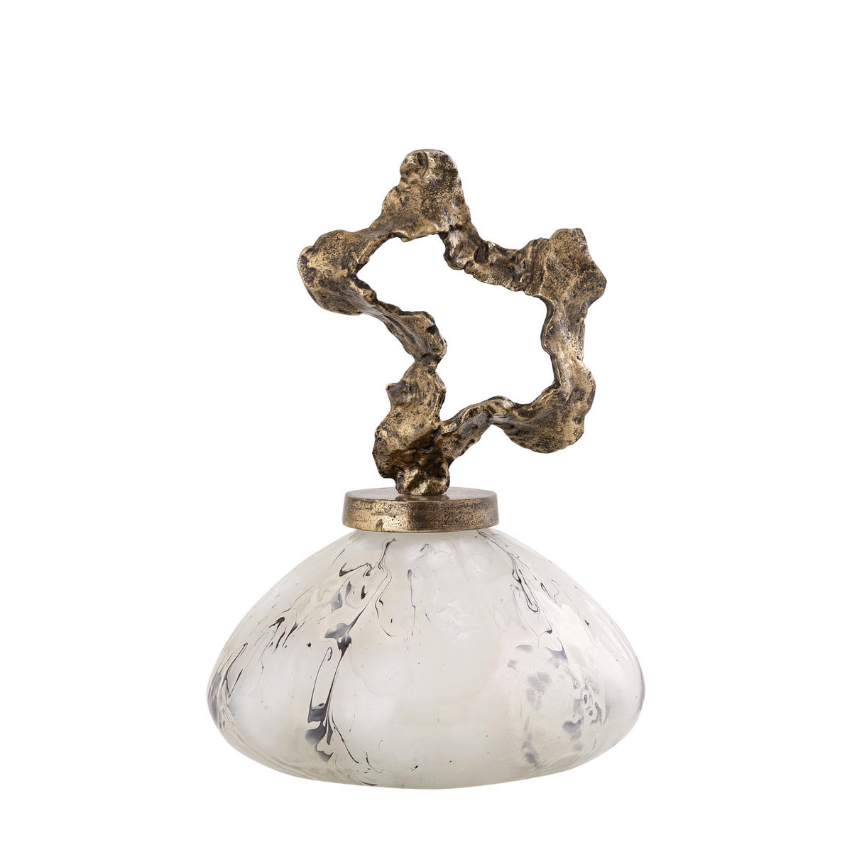 SKULPTUR Maryan Weiß 23/23/32cm - Weiß, Glas (23/32/23cm) - PTMD Collection