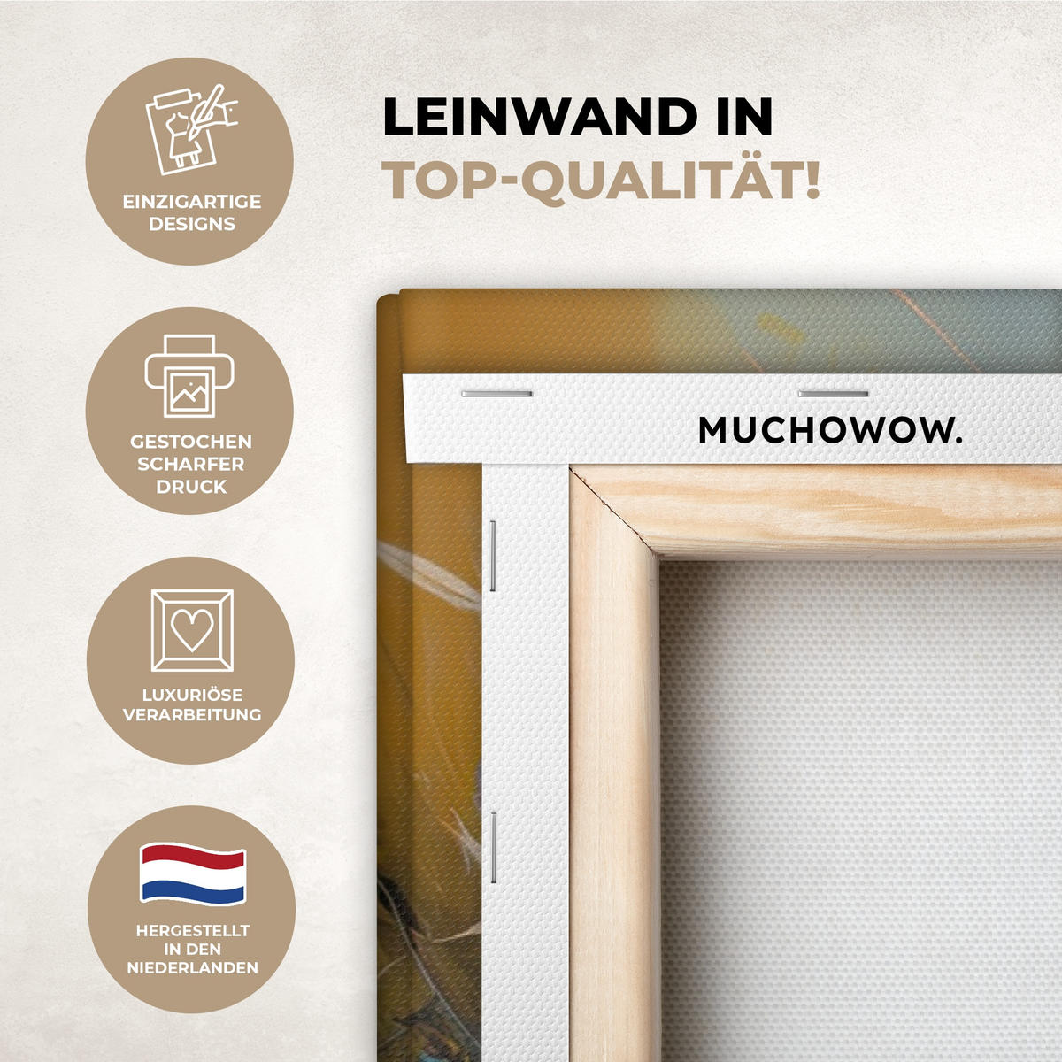 LEINWANDBILD Blumen - Kunst - Natur - Ölgemälde Wohnzimmer Groß 120x80 cm - Multicolor, Textil (120/80cm) - MuchoWow