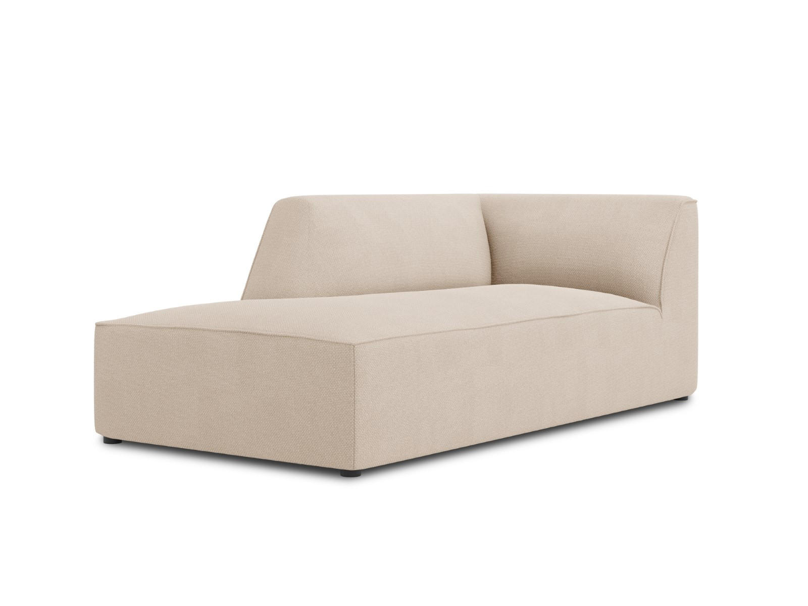 CHAISELONGUE links Ruby aus strukturiertem Stoff beige - Creme, Textil (180/69/93cm) - Micadoni