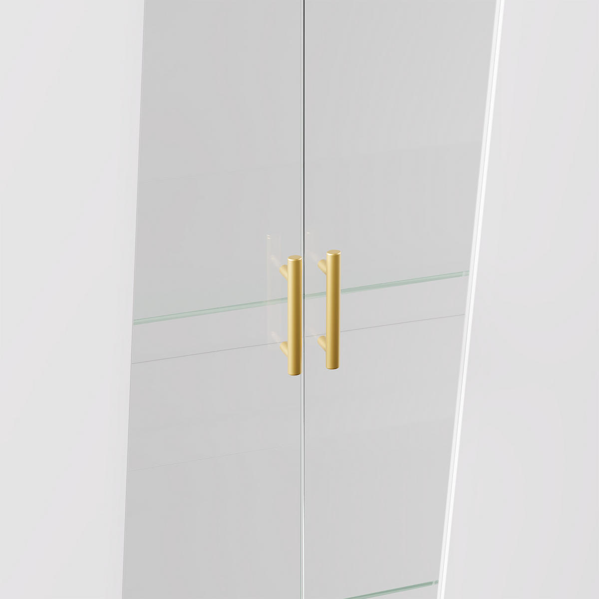VITRINE 72x40x145 cm mit LED und Glastür - Weiß, Holzwerkstoff (72/145/40cm) - FLIEKS