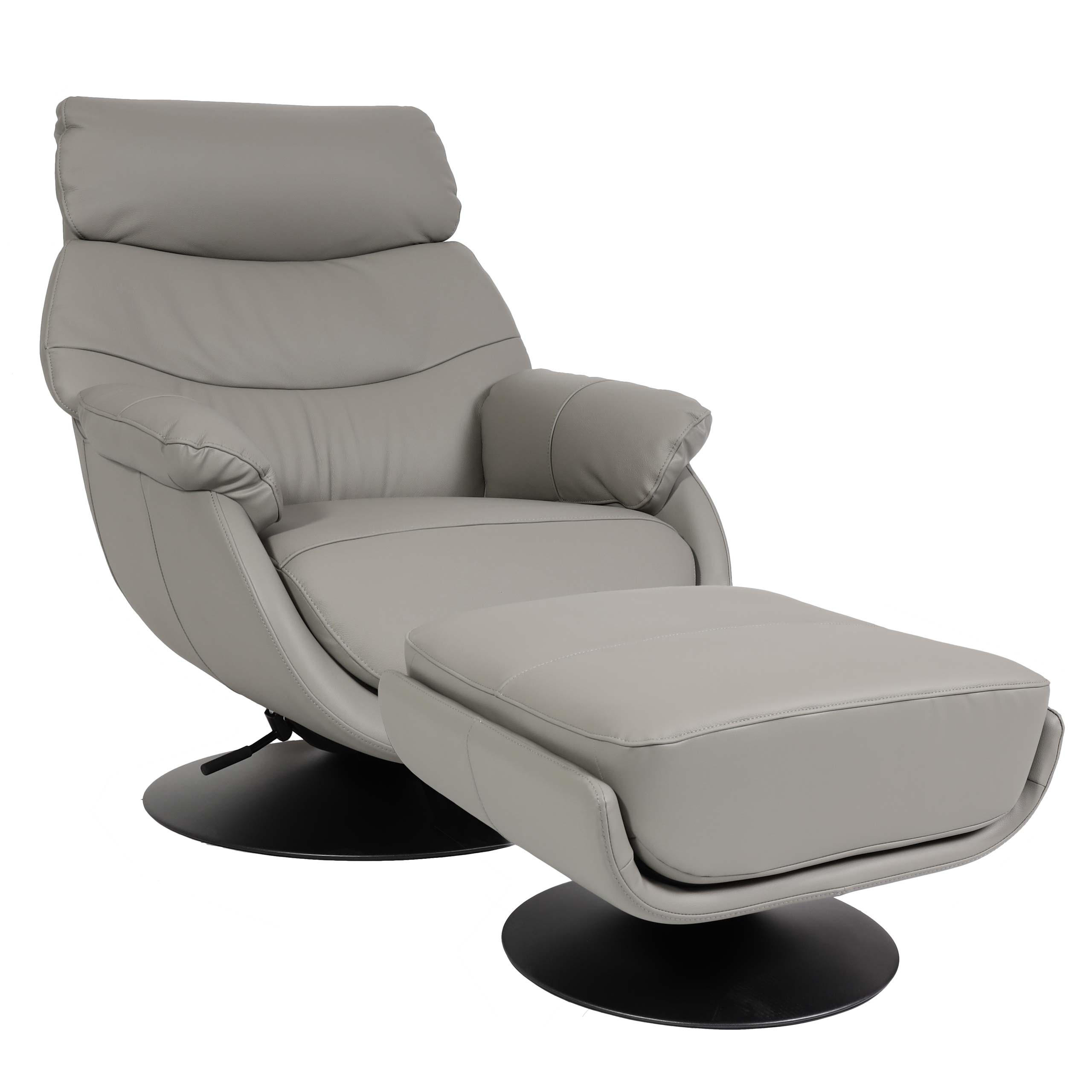 RELAXSESSEL MIT HOCKER Grau - Grau, Textil (78/99/80cm) - MCW
