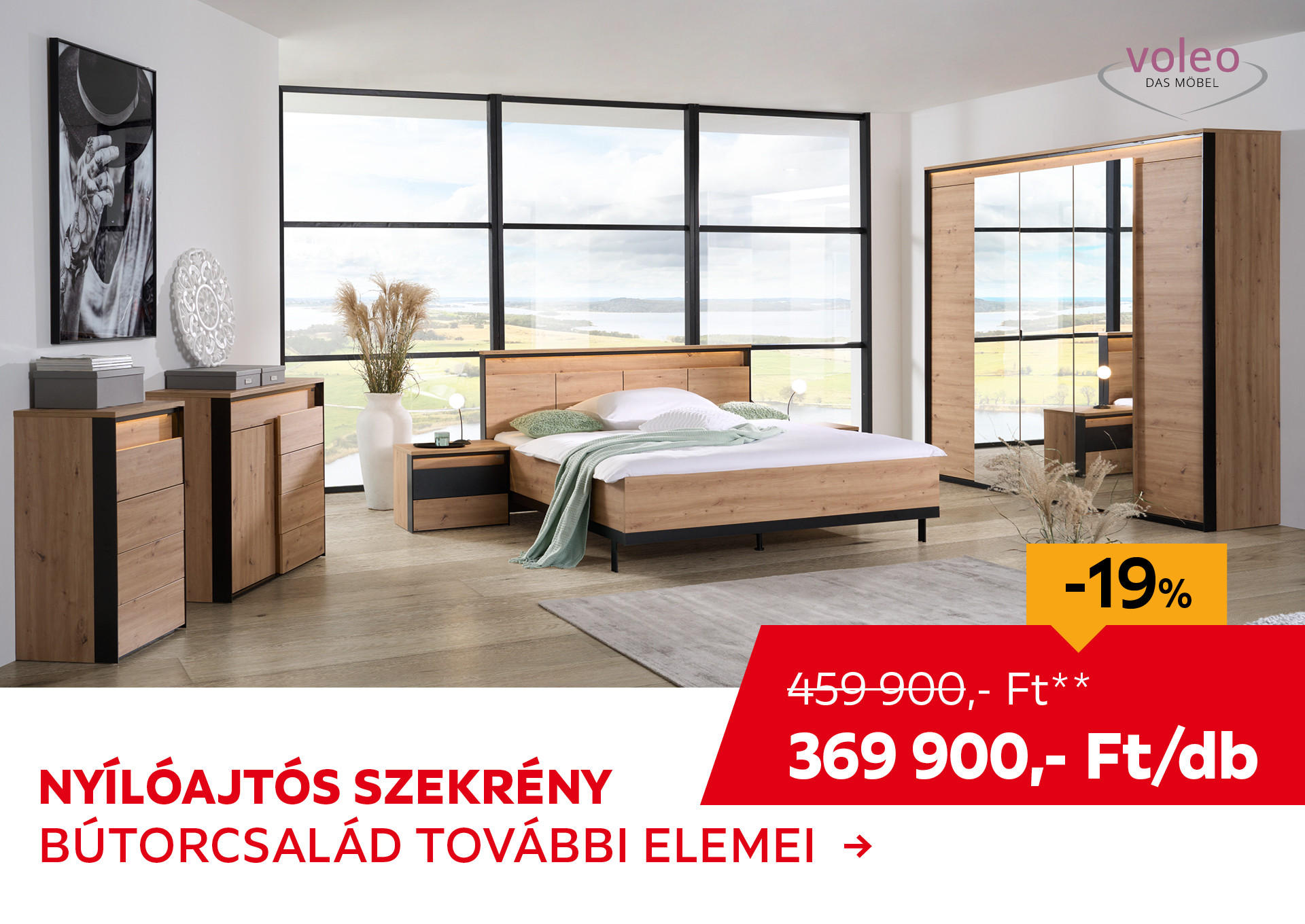 NYÍLÓAJTÓS SZEKRÉNY Kiemelt termék 459900 Ft.- helyett 369900 Ft.-