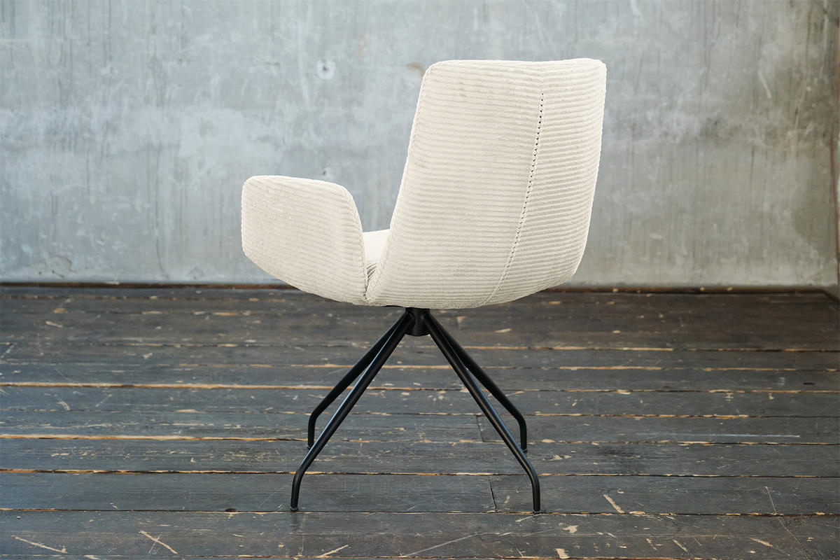 DREHSTUHL NEW CHARME Cremeweiß Cord - Creme, Textil (59/87/66cm) - KAWOLA