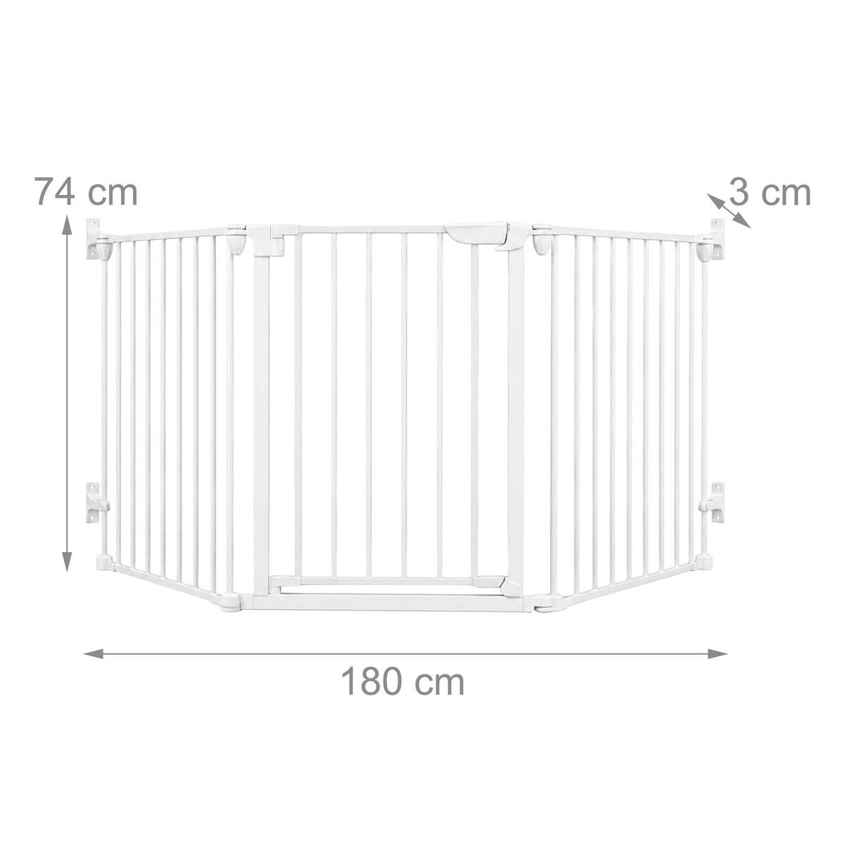 BRÁNKA Biela 3-dielna sada nástenná montáž s dvierkami oceľ - biela, kov/plast (180/3cm) - Relaxdays