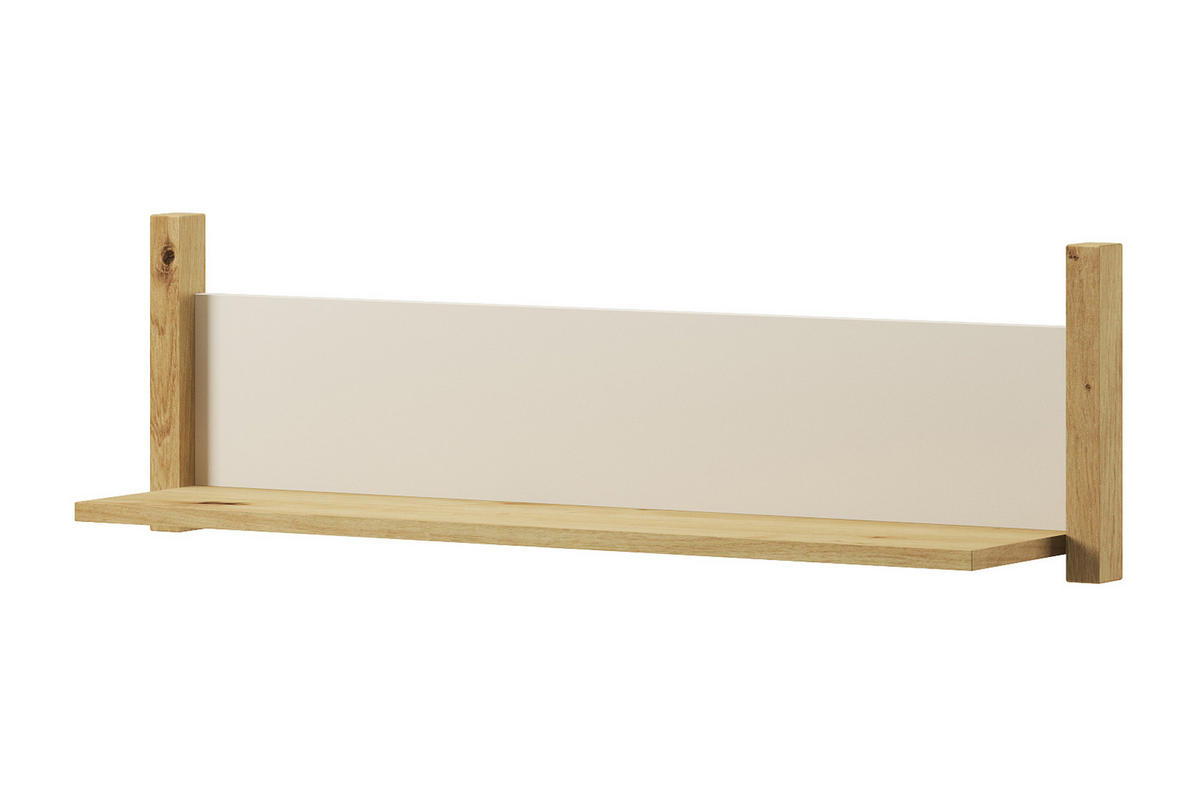 KINDER-WANDREGAL TRIDA mit Holzelementen, creme/braun/artisan Eiche - Creme/Braun, Holz (90/27/20cm) - KONSIMO®