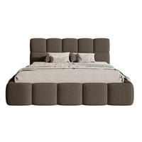 POLSTERBETT Cloudy Braun Bouclé, 120x200 cm - Schwarz/Braun, Kunststoff/Textil (120/200cm) - Selsey