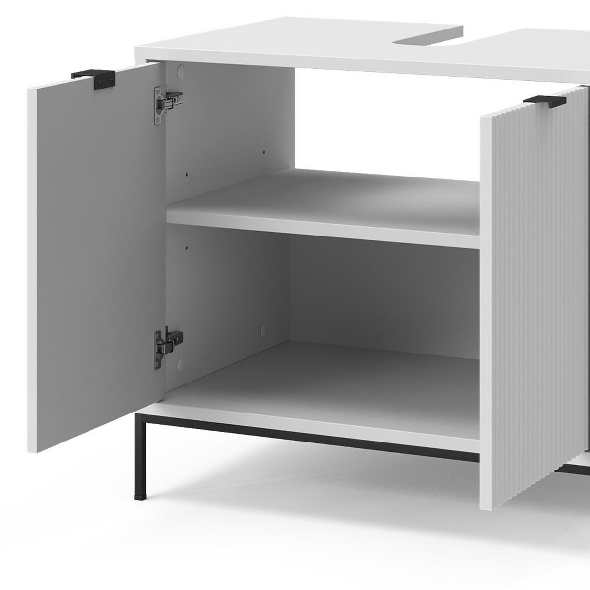 WASCHTISCHUNTERSCHRANK Eliza Weiß 70 x 63 cm mit 2 Türen - Weiß, Holzwerkstoff (70/63/45.1cm) - Vicco