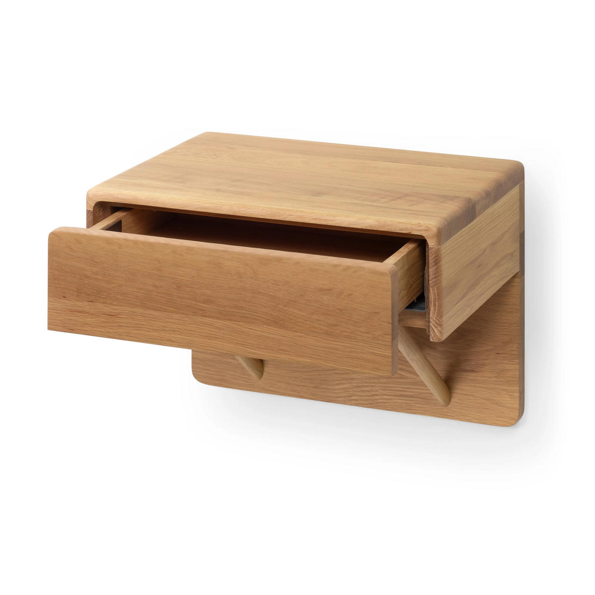 NACHTTISCH Frank H30, Eiche - Beige, Holz (40/30/30cm) - WOODEK