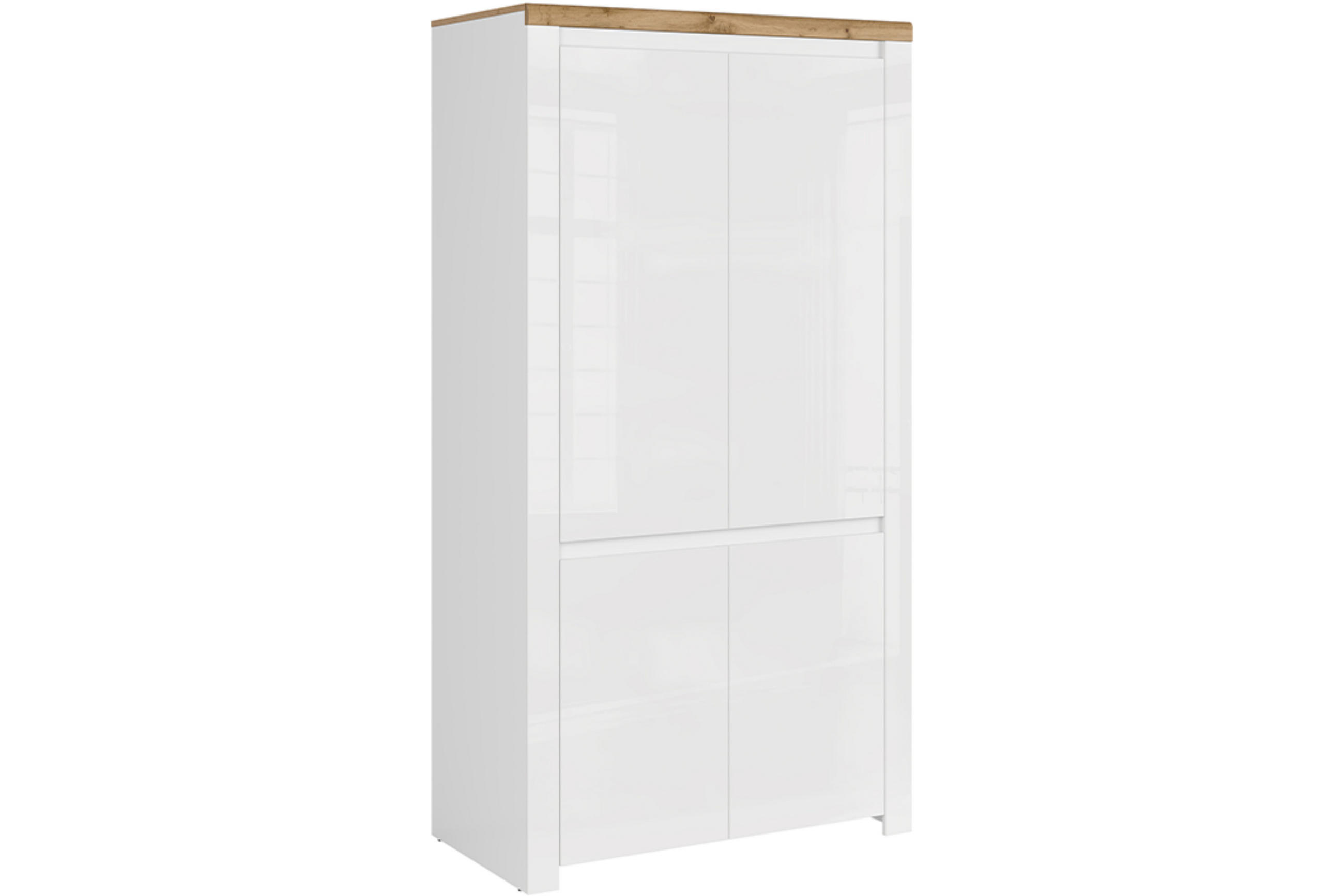 KLEIDERSCHRANK DAMINO mit Türen und Kleiderstange, weiß - Eiche Wotan/Weiß, Holz (106/202/56cm) - KONSIMO®