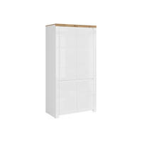 KLEIDERSCHRANK DAMINO mit Türen und Kleiderstange, weiß - Eiche Wotan/Weiß, Holz (106/202/56cm) - KONSIMO®