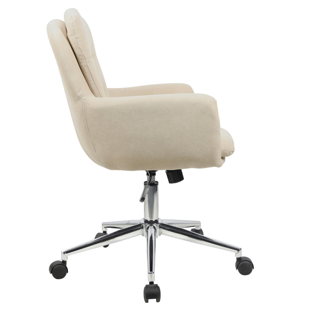 BÜROSTUHL Marte Drehstuhl höhenverstellbar Stoffbezug mit Rollen Beige - Beige, Textil (60/84/60cm) - SVITA