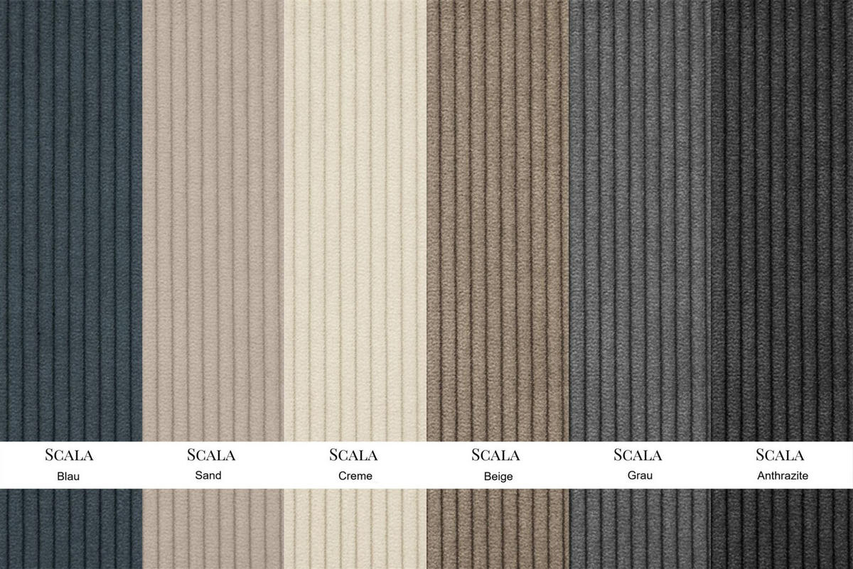 WOHNLANDSCHAFT Gloria In Scala - Anthrazit, Holzwerkstoff/Textil (378/73/165cm) - Fun Möbel