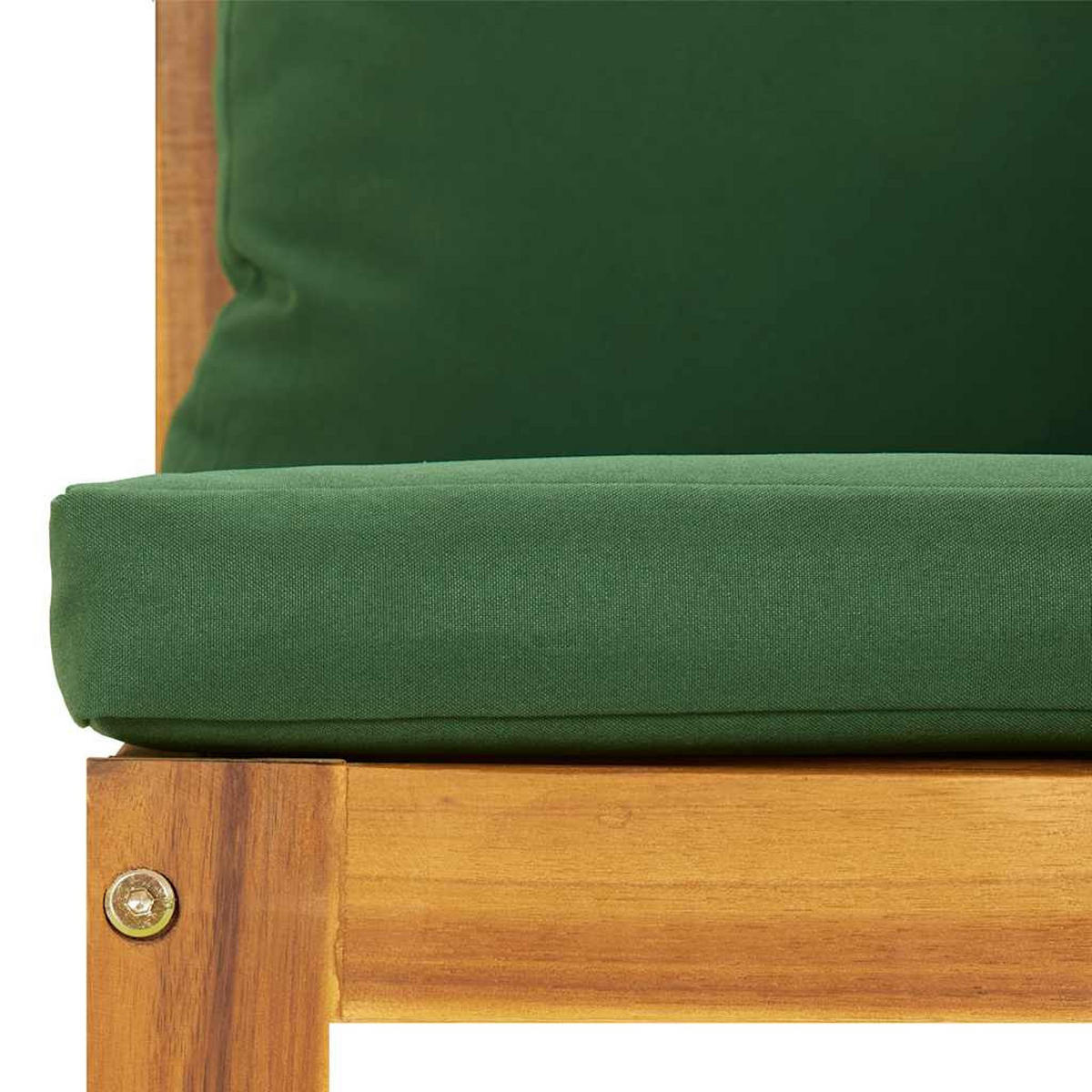 MODULAR-ECKSOFAS 2 Stk. Mit Grünen Kissen Massivholz Akazie - Grün, Holz (70.5/65/141cm) - vidaXL