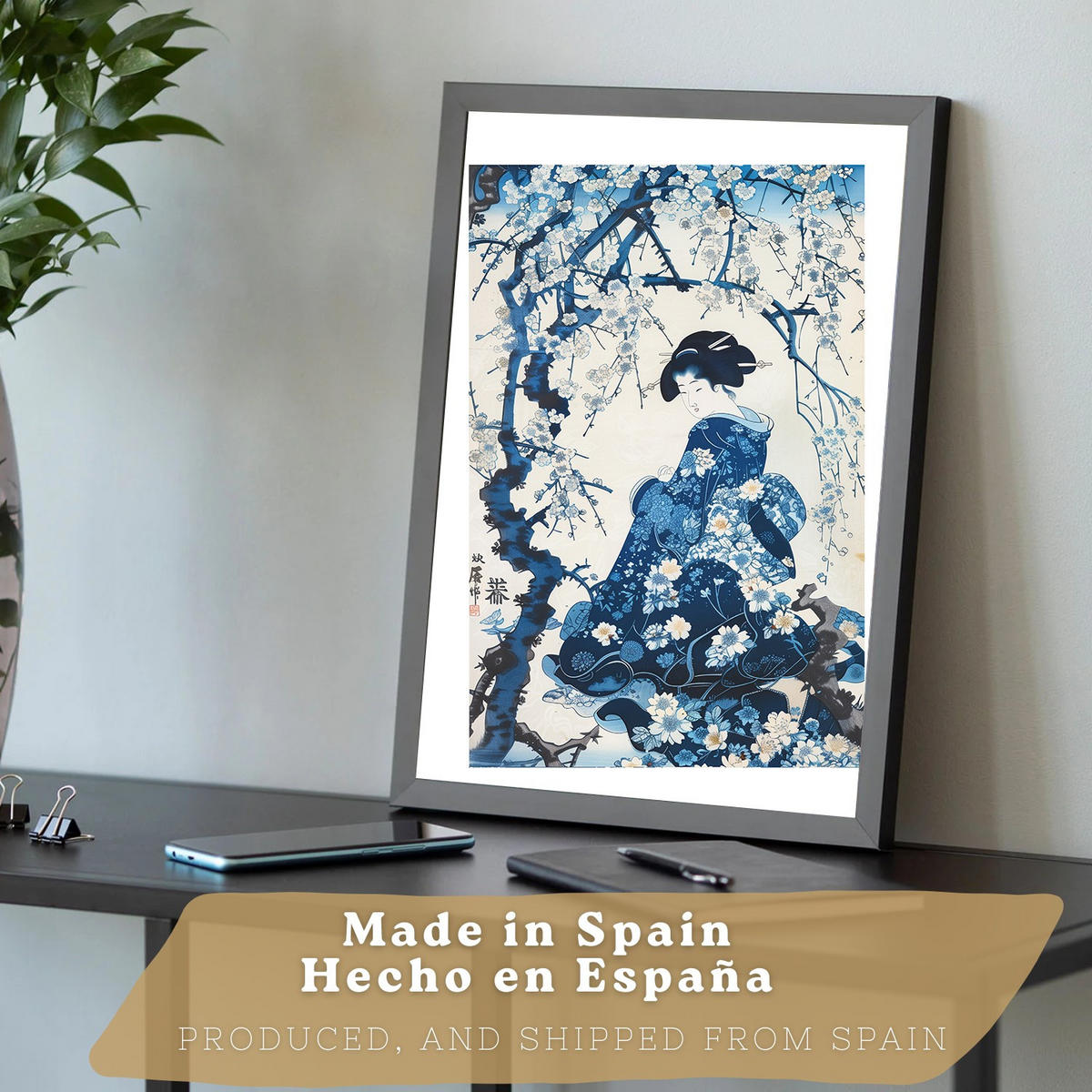 PLAKAT Sada 3 Japonsko A3 Černý rám - černá, papír (29.7/1/42cm) - Nacnic