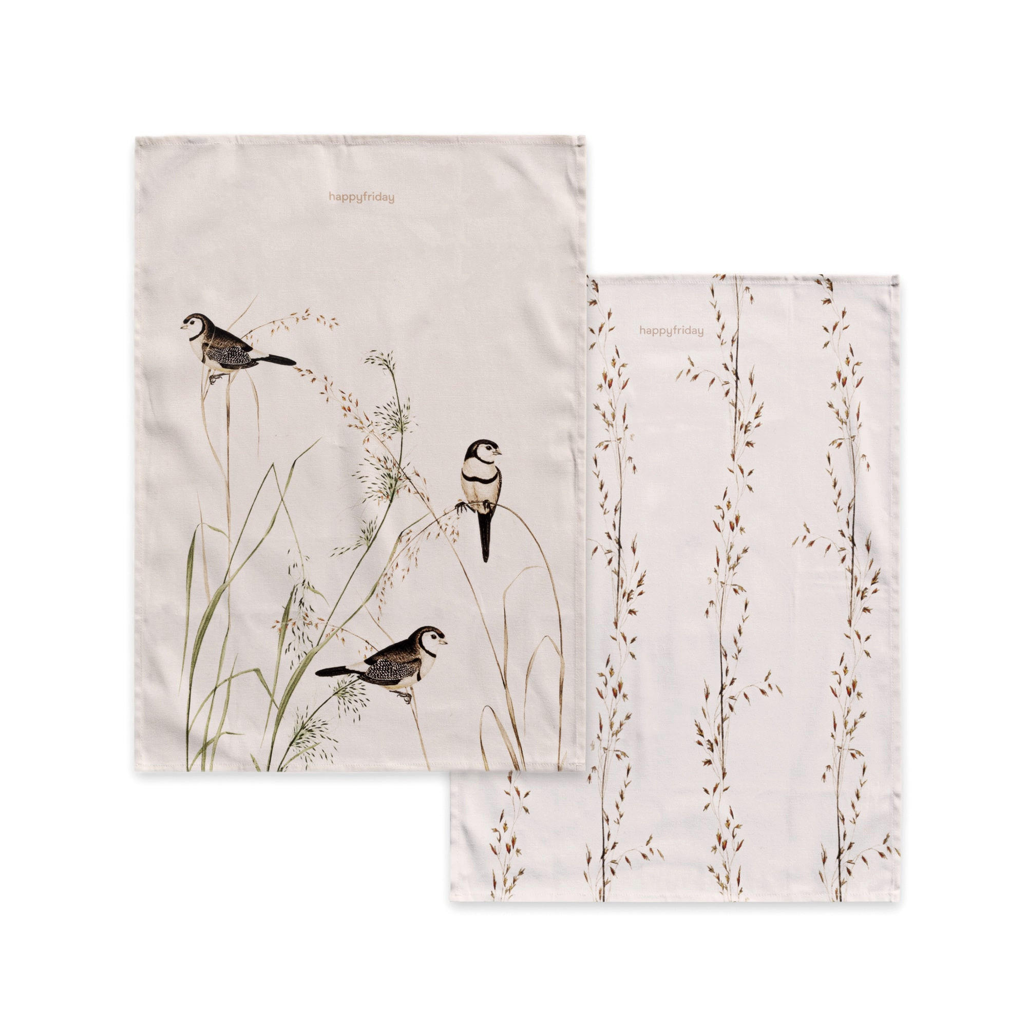 GESCHIRRTUCH (2 tlg) happy birds 70x50 cm mehrfarbig - Multicolor, Textil (70/50cm) - Happy Friday