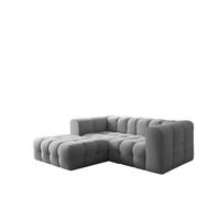 ECKSOFA Solvie Xs In Tiffani - Grau, Holzwerkstoff/Textil (193/290cm) - Fun Möbel
