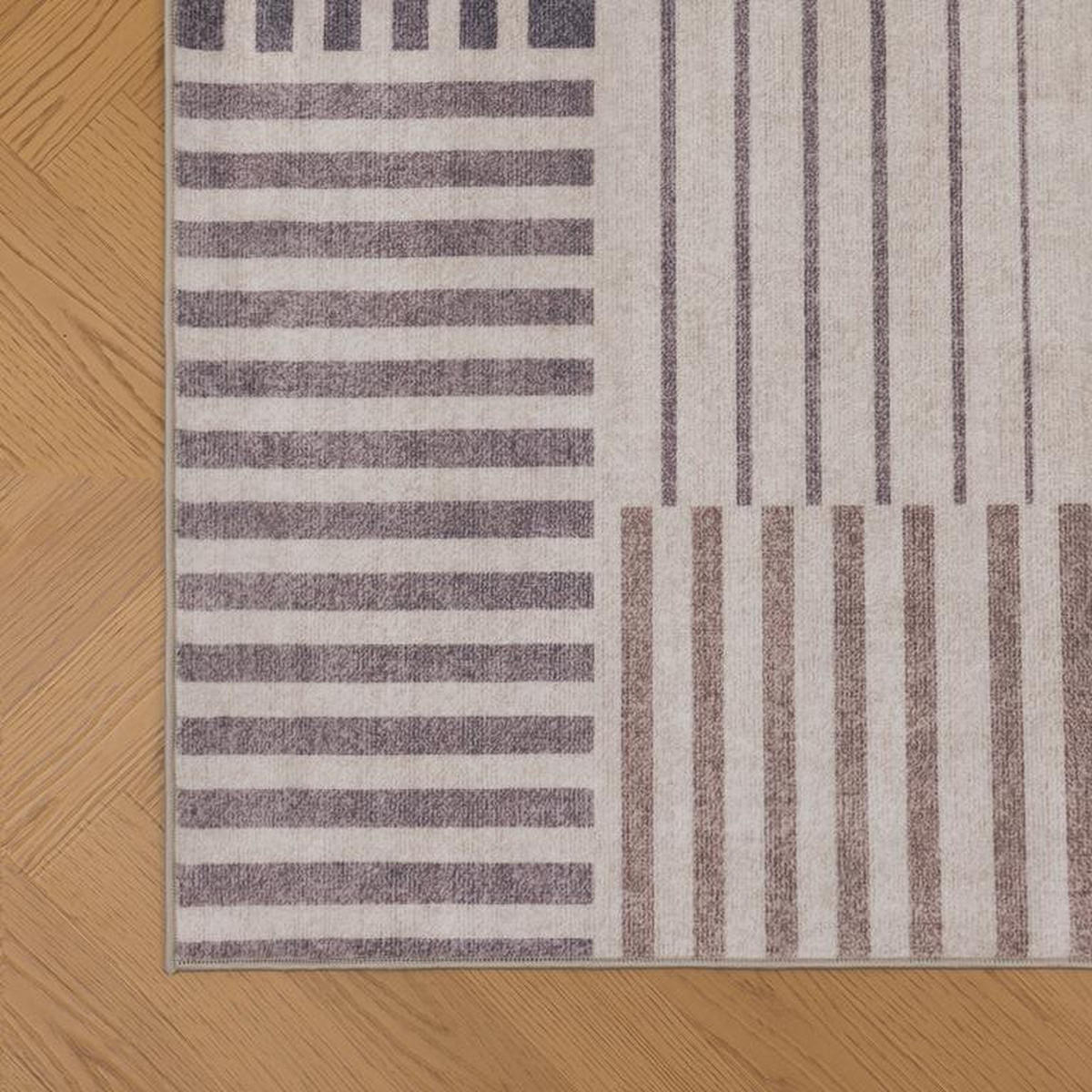 TEPPICH waschbar Flanel Beige/Grau 80x150 cm - Multicolor, Textil (80/150cm) - Vercai Rugs