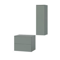 BADMÖBEL-SET Color Aloe 2-Teilig (2S 60 + 1D 100) - Dunkelgrün, Holzwerkstoff (90/160/45cm) - mzm24