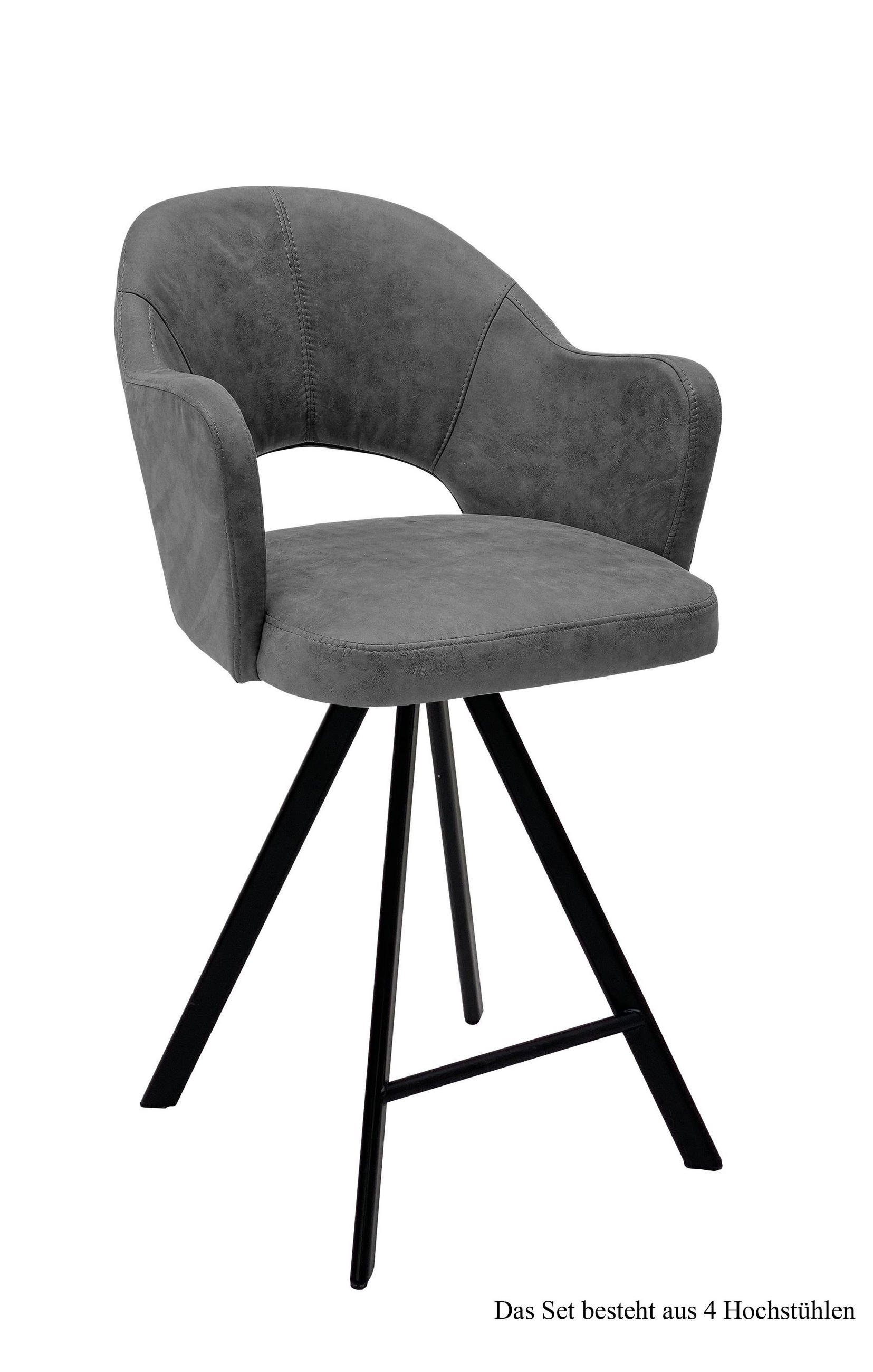 THEKENSTUHL drehbar (4er-Set) Diandra 59x104x61 Schwarz/Grau - Schwarz/Grau, Kunststoff (61/104/59cm) - 58aufmkessel