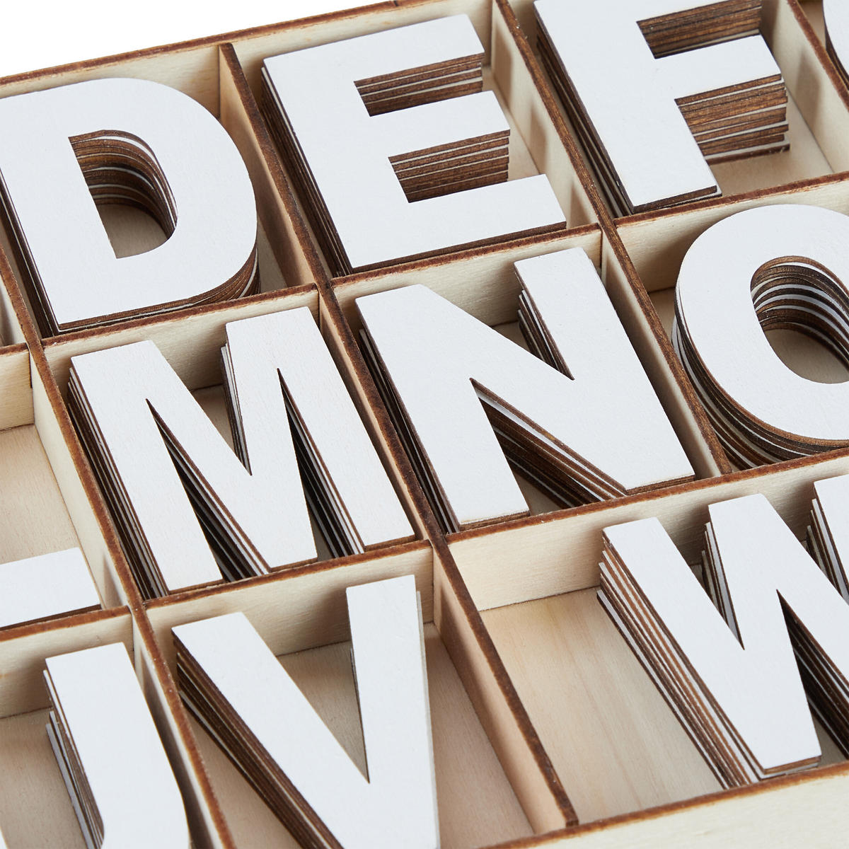 208-TLG.HOLZBUCHSTABEN-SET - Weiß, Holz (41/2/18cm) - Relaxdays