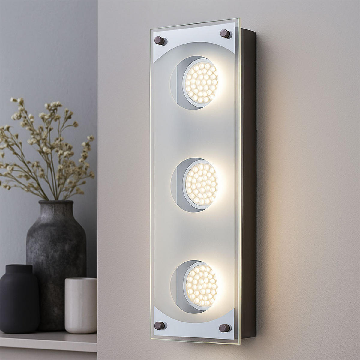 LED DECKENLEUCHTE Silber gebürstet - Silberfarben, Glas (7.5/35/10cm) - Esto