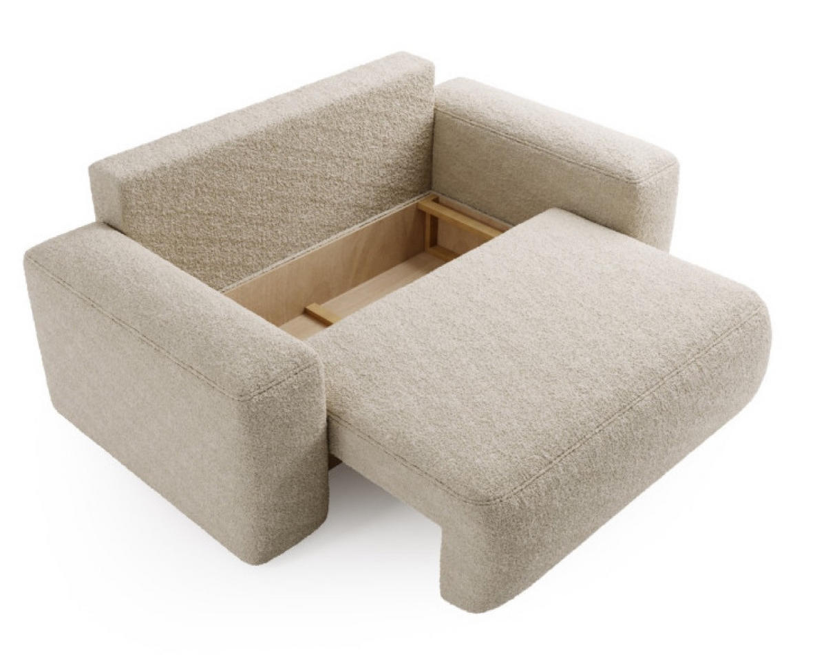 SOFA Dunkelbeige ILO Mit Schlaffunktion Und Bettkasten - Beige, Textil (190/94/110cm) - Sepro Meble