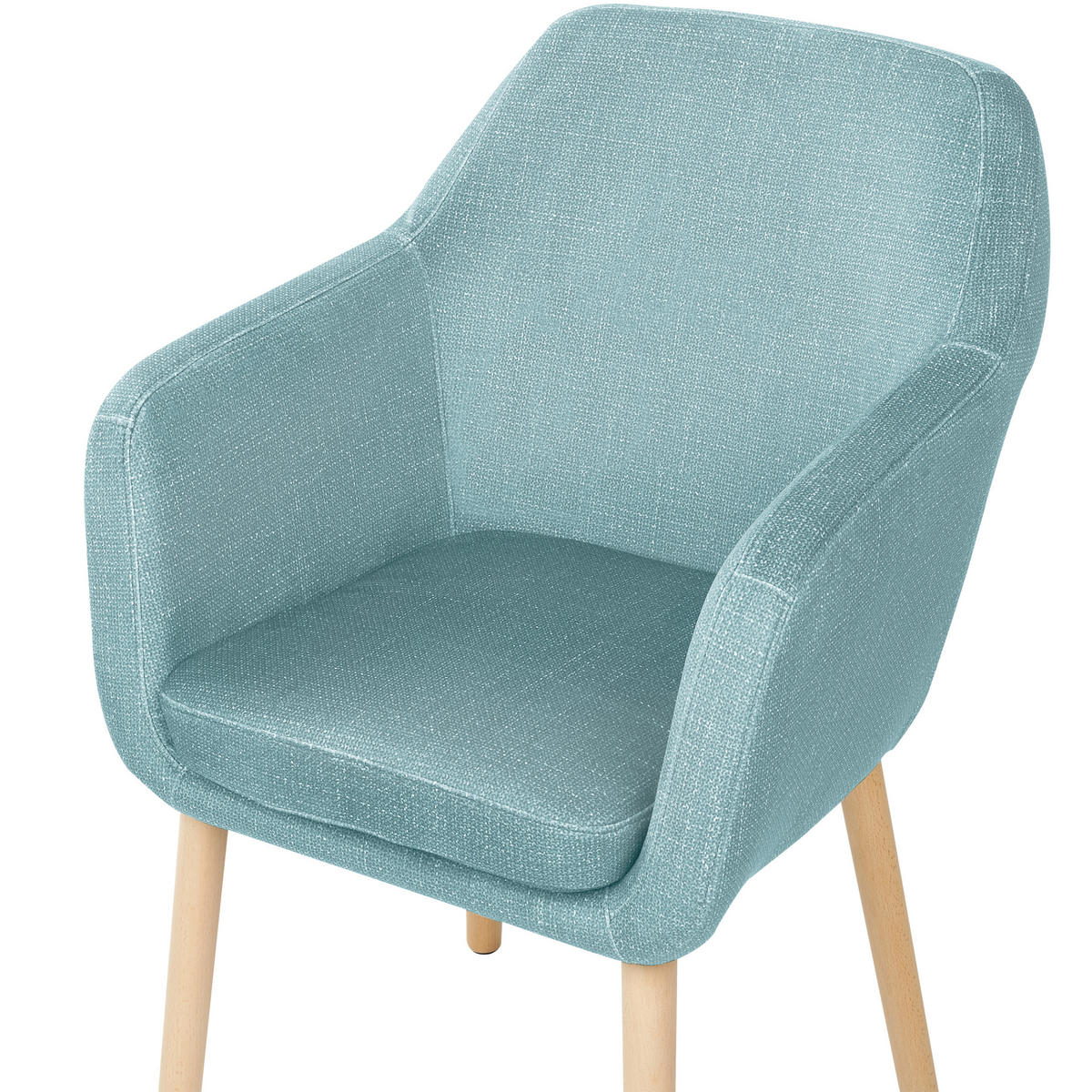 ESSZIMMERSTUHL Samtstoff hellblau Yorkville II - Hellbraun/Blau, Textil (56/82/46cm) - Beliani