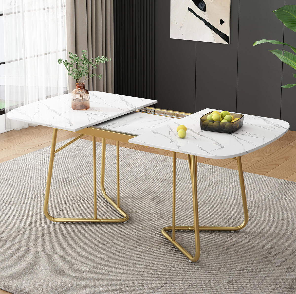 ESSTISCH 140/180/80 cm Weiß aus MDF ausziehbar - Schieferfarben, Holzwerkstoff (180/80/75cm) - OKMYHOME