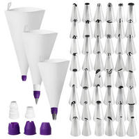 SPRITZBEUTEL Set 3 Stück mit 48 Tüllen 30/35/40 cm - Weiß, Textil (1/1/44cm)