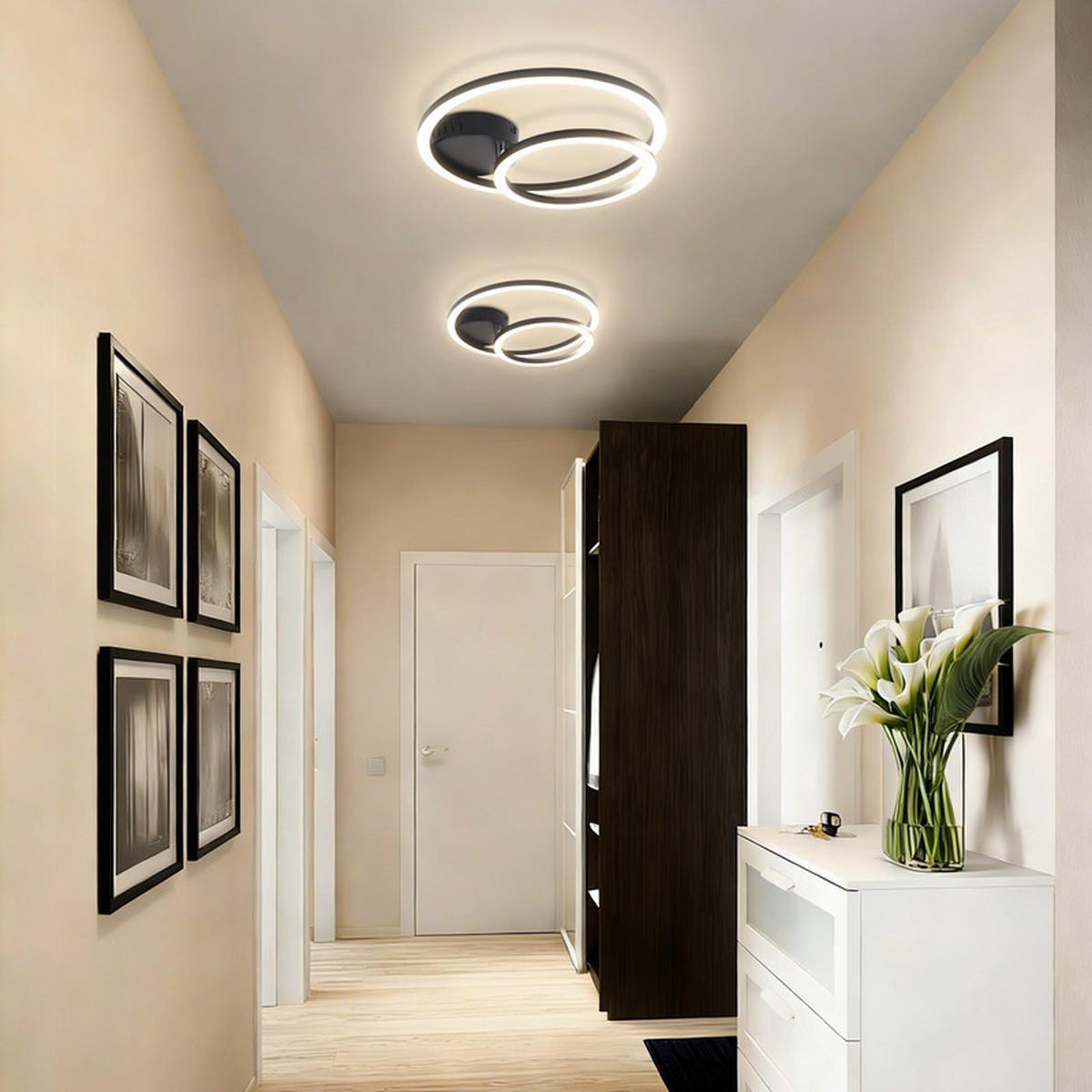 LED stropní svítidlo 30/40,5/6,7 cm - černá, plast (40.5/30/6.7cm) - Nettlife