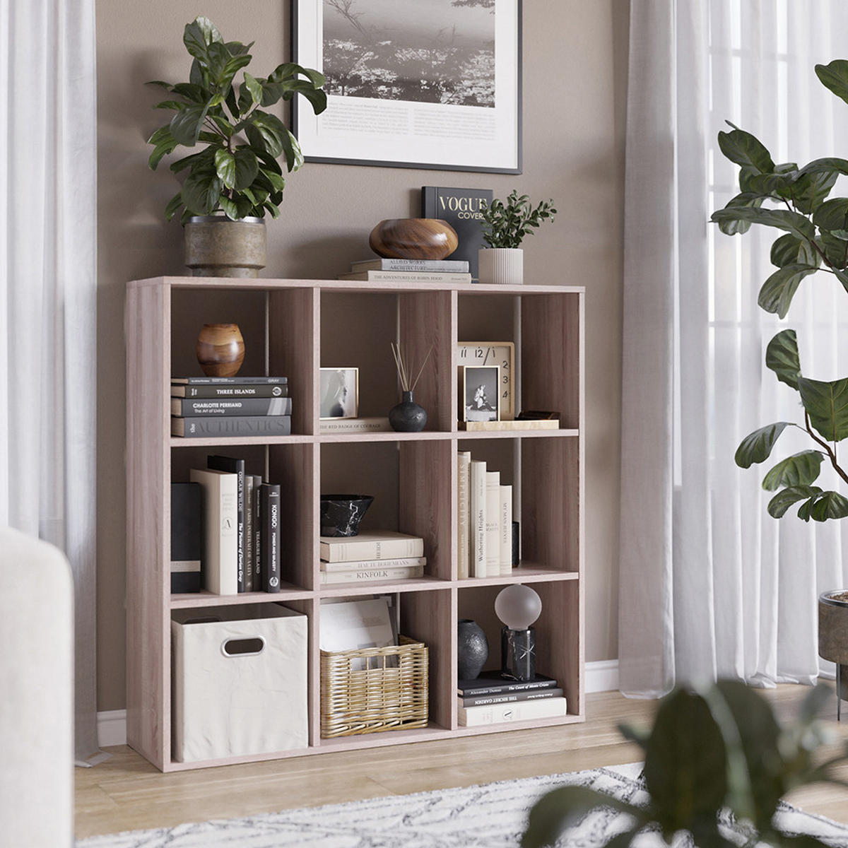 RAUMTEILER Nove Sonoma 104 x 108 cm - Sonoma Eiche, Holzwerkstoff (104/108/29cm) - Vicco