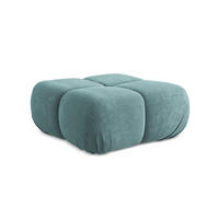POUF Chenille Stoff Blau - Blau/Beige, Kunststoff/Textil (95/41/95cm) - Makamii