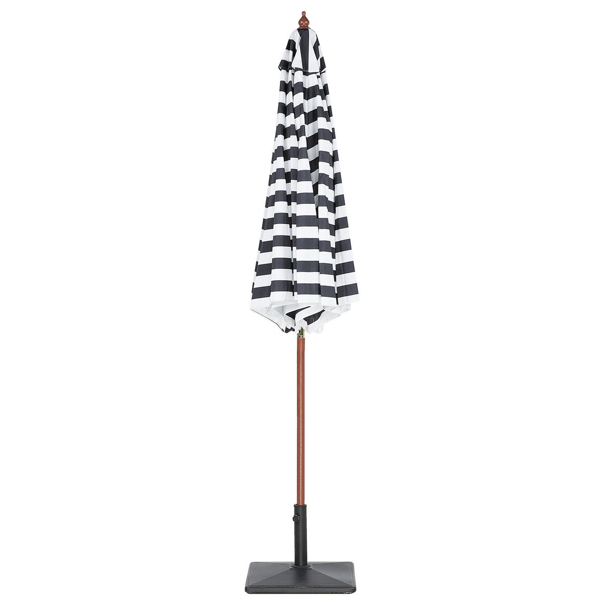 SONNENSCHIRM schwarz/weiß 260 cm Ferentillo - Schwarz/Weiß, Textil (260/260cm) - Beliani