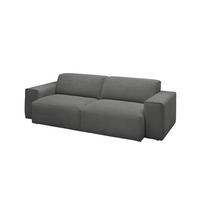 SOFA RANI Anthrazit Cord - Anthrazit/Schwarz, Kunststoff/Textil (256/71/101cm) - KAWOLA