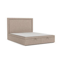 POLSTERBETT Salma mit Stauraum 120/200 cm Beige im Megan Stoff - Beige/Schwarz, Holz/Holzwerkstoff (120/200cm) - AltaBeds