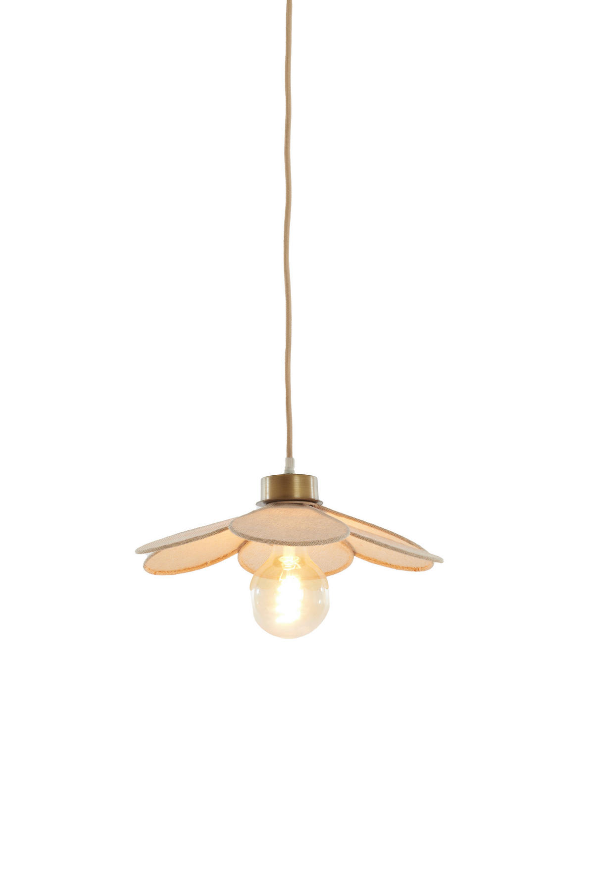 HÄNGELAMPE Fyano Braun Ø30,5/9 cm - Braun, Textil (30.5/30.5/9cm) - Light & Living