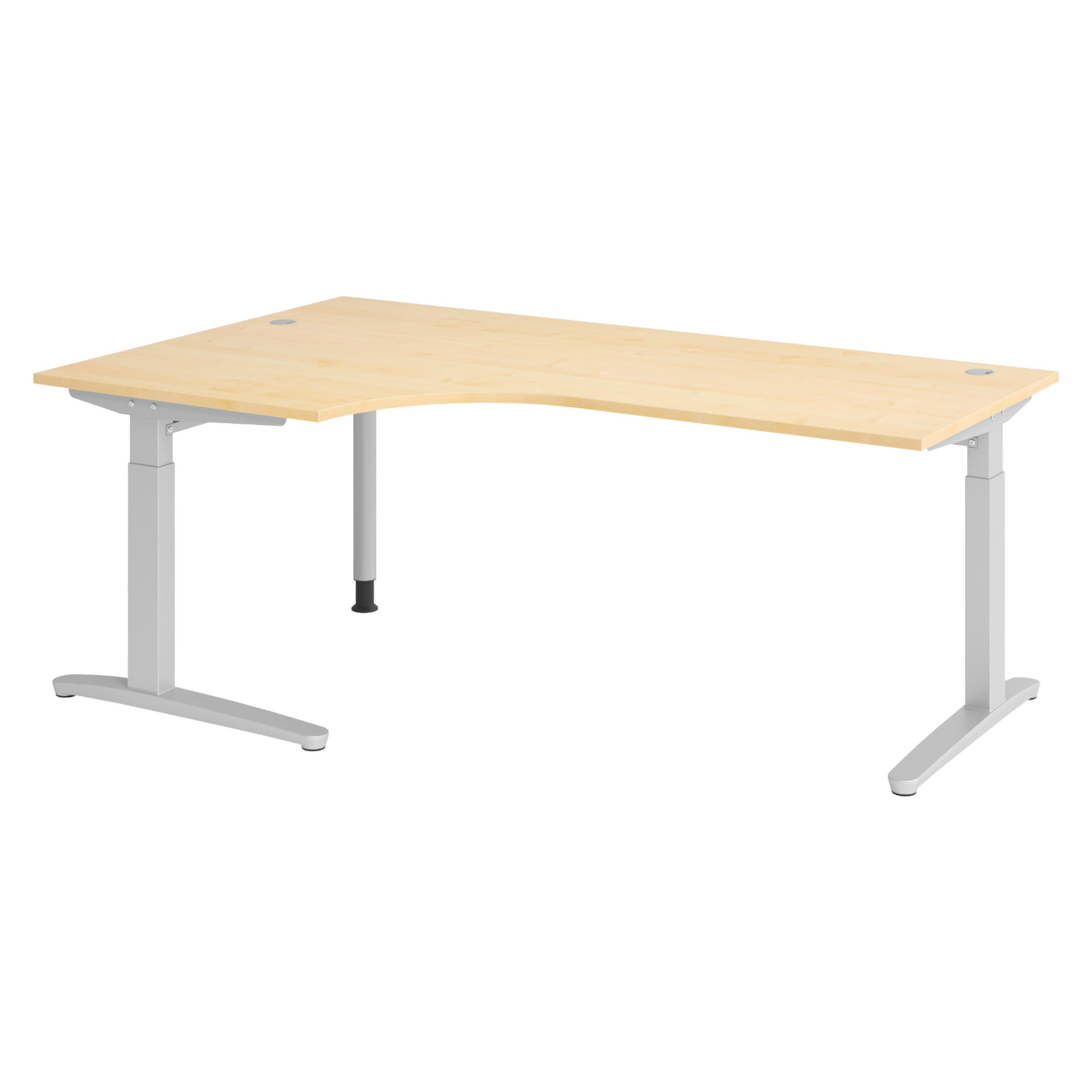 SCHREIBTISCH Serie-XB 120/200/74 cm in Ahornfarben/Silberfarben - Silberfarben/Ahornfarben, Holzwerkstoff (120/200/74cm) - bümö