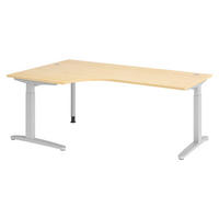 SCHREIBTISCH Serie-XB 120/200/74 cm in Ahornfarben/Silberfarben - Silberfarben/Ahornfarben, Holzwerkstoff (120/200/74cm) - bümö