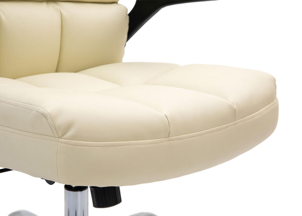 DREHSTUHL HxBxT 120x73x72cm Sitzhöhe 50cm höhenverstellbar Kunstleder Creme - Creme, Kunststoff (73/120/72cm) - PROREGAL