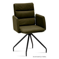 ARMLEHNSTUHL (2er-Set) Dianne 52x92x60 Schwarz/Khaki - Dunkelgrün/Schwarz, Kunststoff (60/92/52cm) - 58aufmkessel